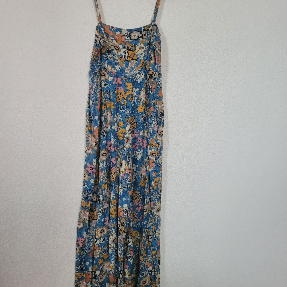 NWT Natural Life Floral Jumpsuit in Blue Tan Floral
